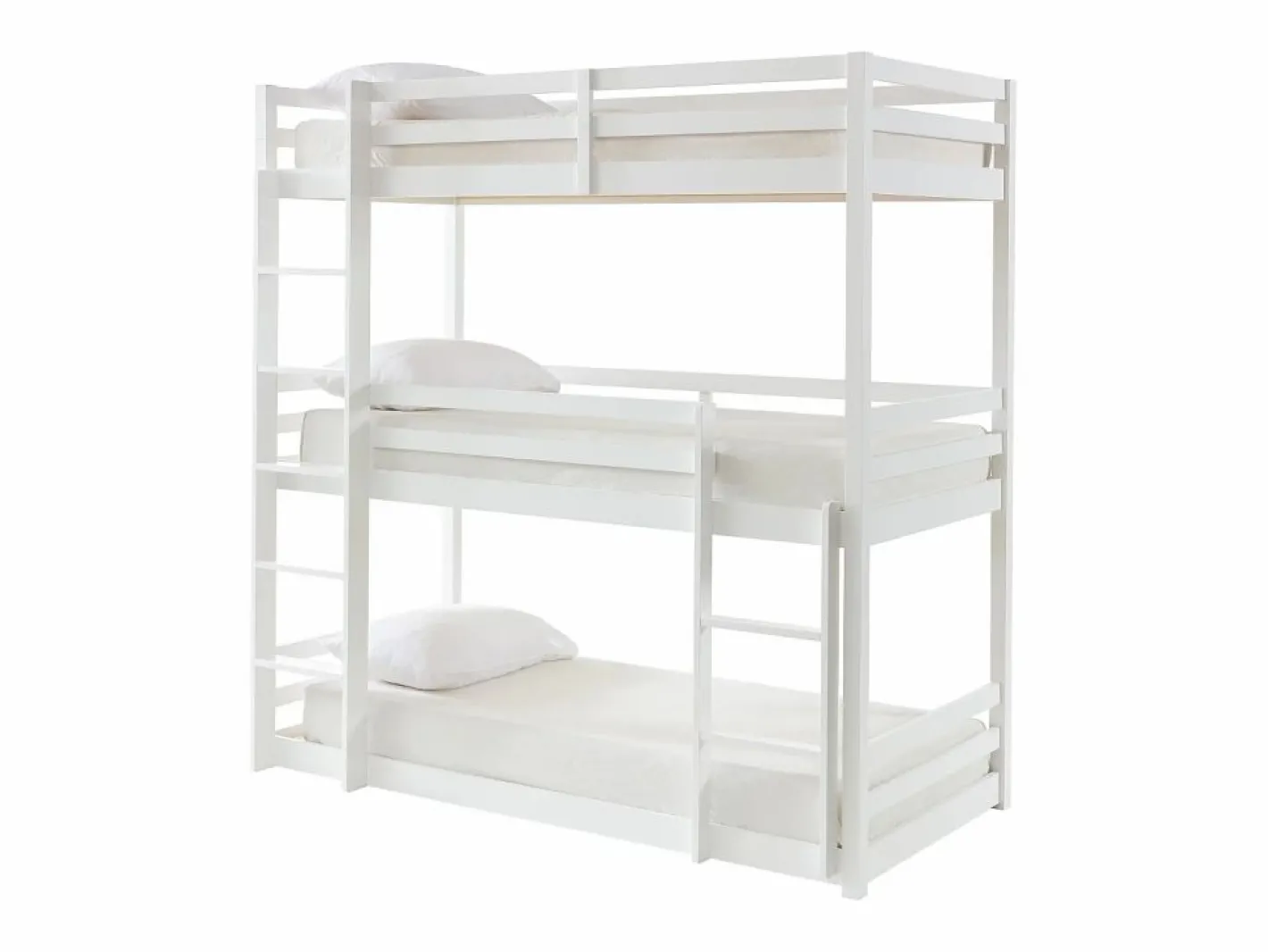 Vente-unique Litera triple 3 x 90 x 200 cm madera de pino - VAGAR Blanco