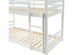 Vente-unique Cama Litera|Litera triple 3 x 90 x 200 cm madera de pino con colchón - VAGAR