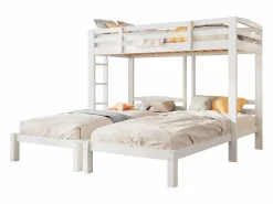 ModernLuxe Cama Litera|Litera triple con somier de láminas - 90x200 cm - madera maciza -