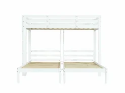 ModernLuxe Cama Litera|Litera triple con somier de láminas - 90x200 cm - madera maciza -