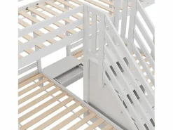 Litera 90x200 cm - 3 plazas - escalera con almacenamiento - con 4 cajones - con barandilla -^ModernLuxe Discount