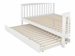 Hauss Spole Litera 90x200 cm y 140x200 cm con cama nido 90x190 cm - Escalera de almacenaje - Madera blanca Blanco Sale