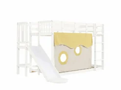 Litera 90x200cm cama infantil estilo moderno protección anticaídas madera para habitación infantil (Sin colchón) Blanco Hot