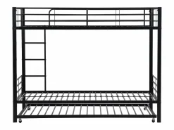 Merax Cama Litera|Literas 2 x 90 x 200 cm + cama nido 90 x 190 cm - metal -
