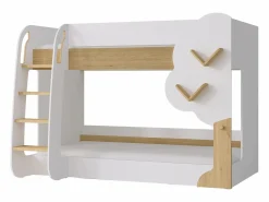Literas 2 x 90 x 190 cm color blanco y natural - PILATI^Vente-unique