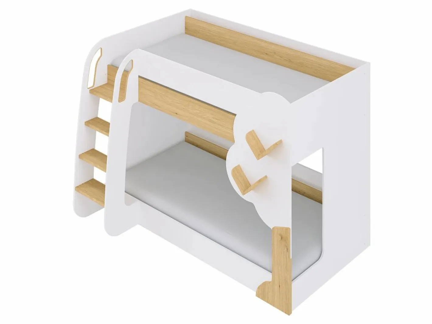 Literas 2 x 90 x 190 cm color blanco y natural - PILATI^Vente-unique