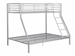 Vente-unique Literas de acero plata de 90x190 y 140x190 cm con colchón ELEVATIO IV Plateado New