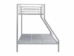 Vente-unique Literas de acero plata de 90x190 y 140x190 cm con colchón ELEVATIO IV Plateado New
