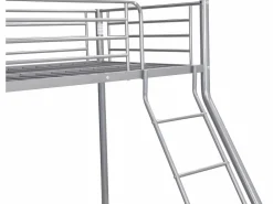 Vente-unique Literas de acero plata de 90x190 y 140x190 cm con colchón ELEVATIO IV Plateado New