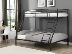 Vente-unique Cama Litera|Literas 90x190 y 140x190 cm acero con colchón ELEVATIO IV