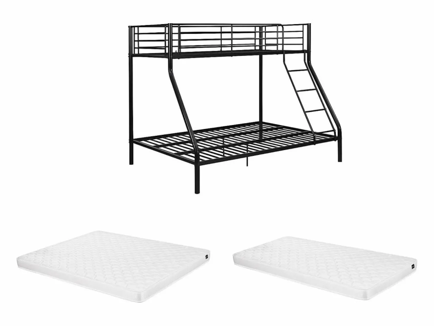 Vente-unique Cama Litera|Literas 90x190 y 140x190 cm acero con colchón ELEVATIO IV