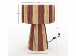 Lámpara a rayas naranja de hoja de palma - Soléa^Rendez-Vous Déco Discount