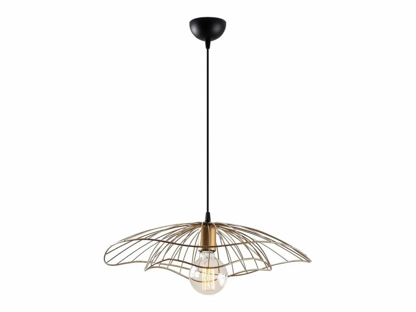 Lámpara colgante de alambre metálico - D. 50 x H. 30/110 cm - Oro - ATHERIA^OZAIA Sale