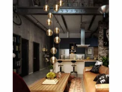 NETTLIFE Lámpara Suspendida|Lámpara colgante de mesa de comedor con altura ajustable y 10 luces de llama de vidrio