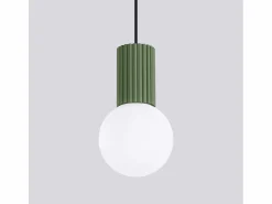 Sollux Lighting Lámpara Colgante Halo Moderno De Aluminio/Vidrio - 1 Fuentes Luminosas - L.12 X A.120 Cm - Oliva Verde Best