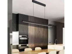 NETTLIFE Lámpara Suspendida|Lámpara colgante LED para comedor, regulable, negra, moderna, 50 W, 148,5 cm
