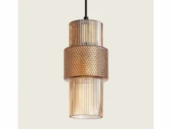 Ledkia Lámpara Suspendida|Lámpara Colgante Metal y Cristal Berila Ámbar