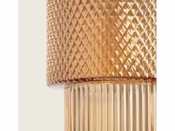 Ledkia Lámpara Suspendida|Lámpara Colgante Metal y Cristal Berila Ámbar