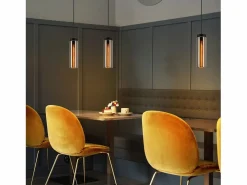NETTLIFE Lámpara colgante retro para mesa de comedor de vidrio mate, 1 llama, E27 Negro Best