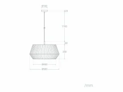 Lámpara Colgante Tela Rimatara^Ledkia Outlet