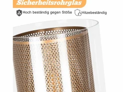 NETTLIFE Lámpara Suspendida|Lámpara colgante vintage de una llama: Lámpara colgante de cristal con enchufe e interruptor E14.