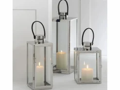 J-Line Iluminación Exterior|Lámpara cuadrada de metal de 31.5x30x76 cm