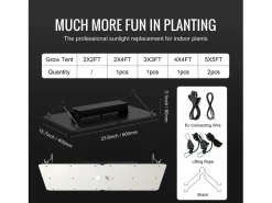 Lámpara de Crecimiento LED SucceBuy 300 W, Diodos Samsung de Intensidad Variable, para Plantas de Interior, Plántulas, Vegetación, Floración, Controlador en Cadena^ Discount