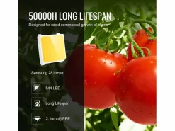 Invernadero De Jardín|Lámpara de Crecimiento LED SucceBuy 200 W, Diodos Samsung de Alto Rendimiento para Plantas de Interior, Plántulas, Vegetación y Floración, Cultivo en Invernadero