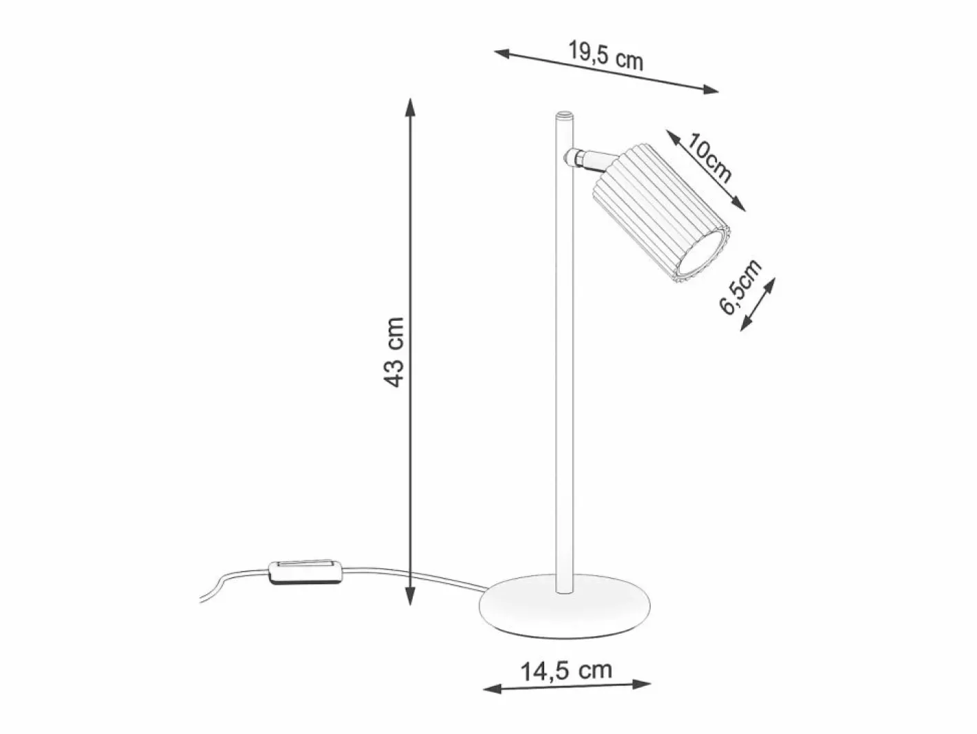 Sollux Lighting Lámpara de escritorio Gloow minimalista de aluminio - 1 fuentes luminosas 3000K - L.14,5 x A.43 cm - ocre Rojo Online