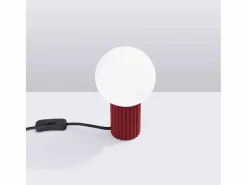 Sollux Lighting Lámpara De Escritorio|Lámpara De Escritorio Halo Moderno De Aluminio/Vidrio - 1 Fuentes Luminosas - L.12 X A.19 Cm - Borgoña
