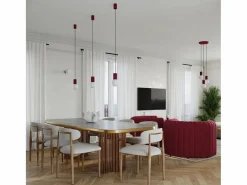 Sollux Lighting Lámpara De Escritorio|Lámpara De Escritorio Halo Moderno De Aluminio/Vidrio - 1 Fuentes Luminosas - L.12 X A.19 Cm - Borgoña