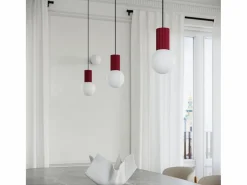 Sollux Lighting Lámpara De Escritorio|Lámpara De Escritorio Halo Moderno De Aluminio/Vidrio - 1 Fuentes Luminosas - L.12 X A.19 Cm - Borgoña