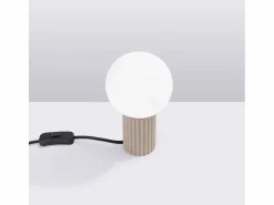 Sollux Lighting Lámpara De Escritorio Halo Moderno De Aluminio/Vidrio - 1 Fuentes Luminosas - L.12 X A.19 Cm - Gris Pardo Topo New