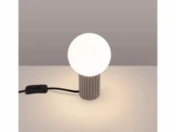 Sollux Lighting Lámpara De Escritorio Halo Moderno De Aluminio/Vidrio - 1 Fuentes Luminosas - L.12 X A.19 Cm - Gris Pardo Topo New