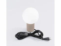 Sollux Lighting Lámpara De Escritorio Halo Moderno De Aluminio/Vidrio - 1 Fuentes Luminosas - L.12 X A.19 Cm - Gris Pardo Topo New