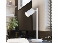 Sollux Lighting Lámpara De Escritorio Karbon Minimalista De Aluminio - 1 Fuentes Luminosas - L.14,5 X A.43 Cm - Blanco Best
