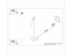 Lámpara De Escritorio Pastelo Moderno De Acero - 1 Fuentes Luminosas - L.14 X A.43 Cm -^Sollux Lighting Outlet