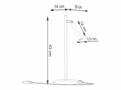 Sollux Lighting Lámpara De Escritorio Pastelo Moderno De Acero - 1 Fuentes Luminosas - L.14 X A.43 Cm - Dorado Clearance