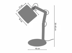 TOSEL Lámpara de Escritorio ,madera,Gris ,A45xD16xP16cm Marru00f3n / Topo Sale
