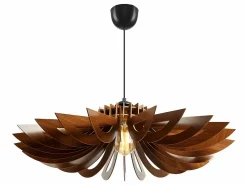 Lámpara de MDF - Luminaria D. 68 x Alt. 50 cm - Marrón - FARITA^OZAIA Online