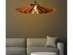 Lámpara de MDF - Luminaria D. 68 x Alt. 50 cm - Marrón - FARITA^OZAIA Online