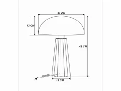 Lámpara de mesa con forma de seta en metal, D. 31 x H.42 cm, y negro, RANDALL^OZAIA Hot
