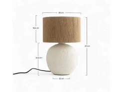 Rendez-Vous Déco Lámpara de mesa de yute y papel - Nina Blanco Sale