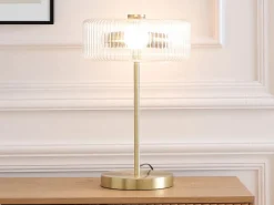 Lámpara de mesa dorada y transparente D.30 x Alt.49 cm- LACAYA^OZAIA New