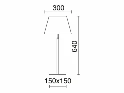 Lámpara de mesa FIRENZE estilo clásico - Alt. 64 cm - E27 60W- cable 2 metros - on&off - IP20 - acero y blanco Gris antracita Best