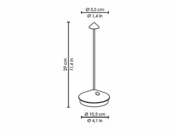 Lámpara de mesa LED inalámbrica recargable y regulable Pina Pro Corten Azafrán Marru00f3n Outlet