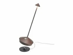 Lámpara de mesa LED inalámbrica recargable y regulable Pina Pro Corten Azafrán Marru00f3n Outlet