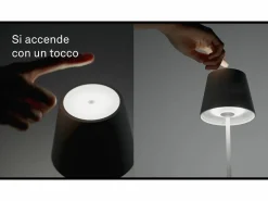 Lámpara de mesa LED Poldina Pro con craquelado de hoja de oro rojo, recargable y regulable, con batería de hasta 12 horas Amarillo Clearance