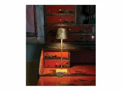 Lámpara de mesa LED Poldina Pro con craquelado de hoja de oro rojo, recargable y regulable, con batería de hasta 12 horas Amarillo Clearance