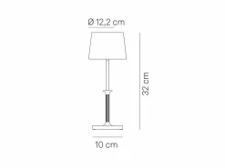 Lámpara De Mesa|Lámpara de mesa LED Poldina Classic Zafferano, recargable y con regulador táctil - Diseño elegante, inalámbrica, color